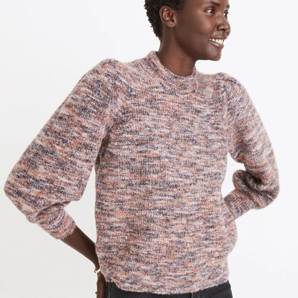 Madewell Space-Dyed Eaton Puff-Sleeve Pullover Sweater- Size Small - Picture 2 of 12